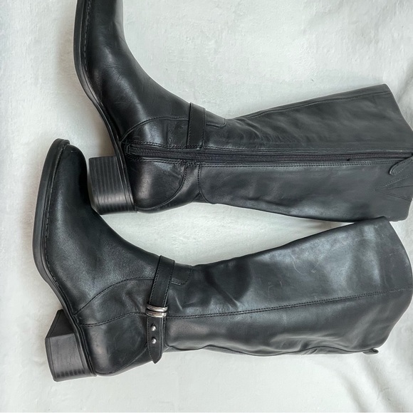 Franco Sarto Cleveland Tall Boots Riding Equestrian Brown Leather Side Zip 7.5M - Picture 5 of 11